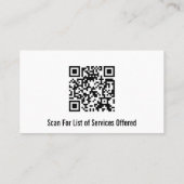 公証人公共の白黒QRコードテンプレート 名刺 (裏面)