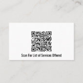 公証人公共の白黒QRコード 名刺 (裏面)
