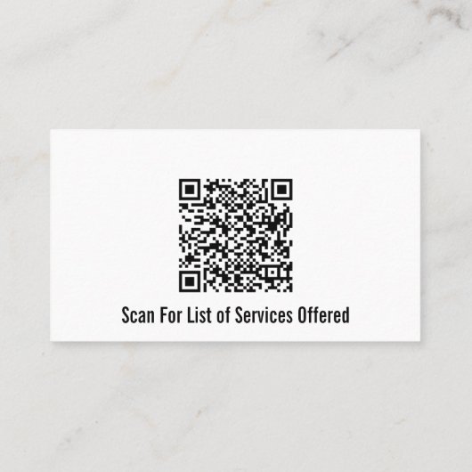 公証人公共の白黒QRコード 名刺 (裏面)