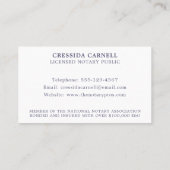 公証人公共アポスティーレサービス水の色の羽 名刺 (裏面)