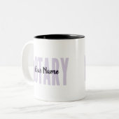 公証人公共アレーパープルビッグフォントカスタマイズ ツートーンマグカップ (正面左)