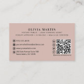 公証人公共エレガント赤面海軍プロフェッショナル 名刺 (裏面)