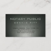 公証人公共グレーカスタムモノグラムローン署名 名刺 (裏面)