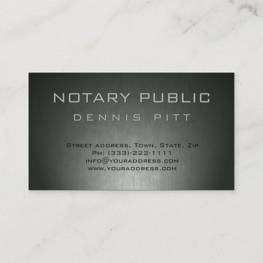 公証人公共グレーカスタムモノグラムローン署名 名刺 (裏面)