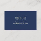 公証人公共ゴールデンペンエレガントネイビーブルー 名刺 (裏面)