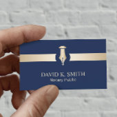 公証人公共ゴールデンペンエレガントネイビーブルー 名刺