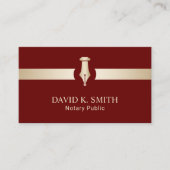 公証人公共ゴールデンペンエレガントレッド 名刺 (正面)