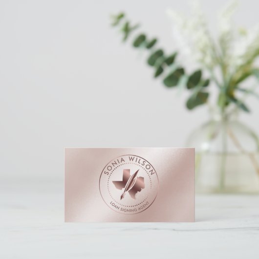 公証人公共テキサス州スタンプローン署名業者 名刺 (スタンド正面)