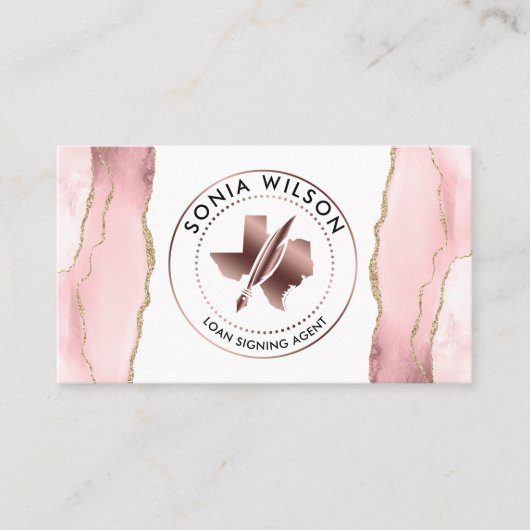 公証人公共テキサス州印紙貸付契約代理店武習 名刺 (正面)