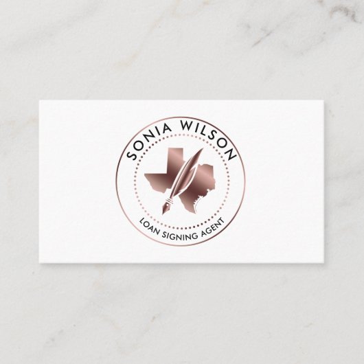公証人公共テキサス州印紙貸付契約代理店武習 名刺 (正面)