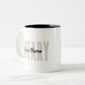 公証人公共フェードブラウンビッグフォントカスタマイズ ツートーンマグカップ (正面左)