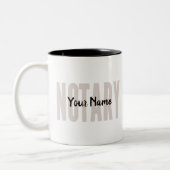 公証人公共フェードブラウンビッグフォントカスタマイズ ツートーンマグカップ (左)