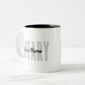 公証人公共フェードブラックビッグフォントカスタマイズ ツートーンマグカップ (正面左)