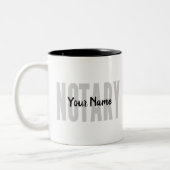 公証人公共フェードブラックビッグフォントカスタマイズ ツートーンマグカップ (左)