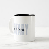 公証人公共フェードブルービッグフォントカスタマイズ ツートーンマグカップ (正面左)