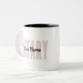 公証人公共フェードレッドビッグフォントカスタマイズ ツートーンマグカップ (正面左)