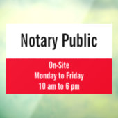 公証人公共ブライトレッドブラック&ホワイトテンプレート ウィンドウサイン (シート3)