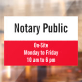 公証人公共ブライトレッドブラック&ホワイトテンプレート ウィンドウサイン (シート2)