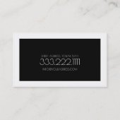 公証人公共ブラック&ホワイトはっきりしたデザインカード 名刺 (裏面)