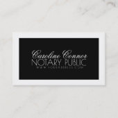 公証人公共ブラック&ホワイトはっきりしたデザインカード 名刺 (正面)