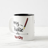 公証人公共ブルゴーニュカスタマイズイン市 ツートーンマグカップ (正面左)