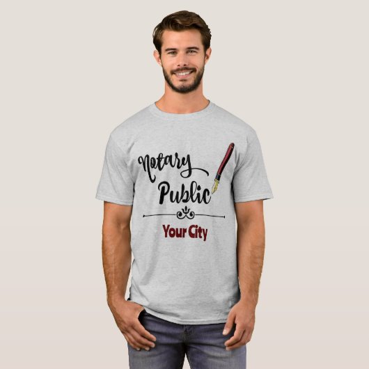 公証人公共ブルゴーニュカスタマイズイン市 Tシャツ (正面フル)