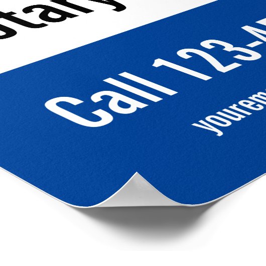 公証人公共深いブルーホワイトビジネステンプレート ポスター (角)