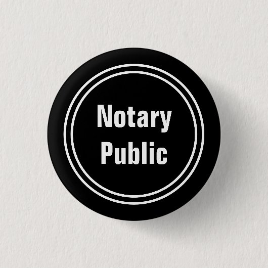 公証人公共白黒文字テンプレート 缶バッジ (正面)