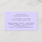 公証人公共薄紫名刺書 名刺 (裏面)