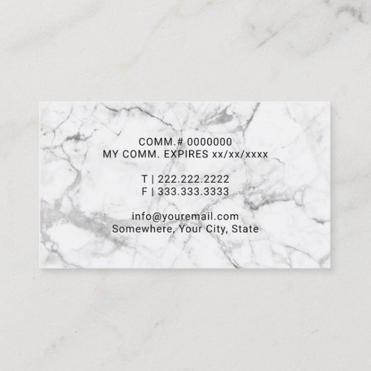 公証人公共金ゴールドペン貸付け契約代理店大理石 名刺 (裏面)