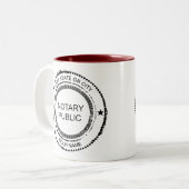 公証人公動揺して印市名カスタマイズ ツートーンマグカップ (正面左)