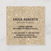 公証人公印モダン金ゴールドグリッター スクエア名刺 (裏面)