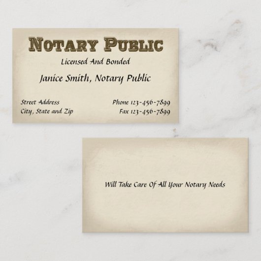 公証人公用名刺 名刺 (正面/裏面)