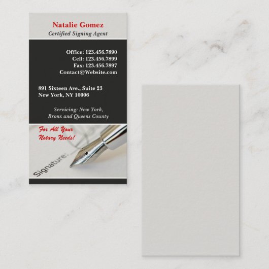 公証人公用名刺 名刺 (正面/裏面)