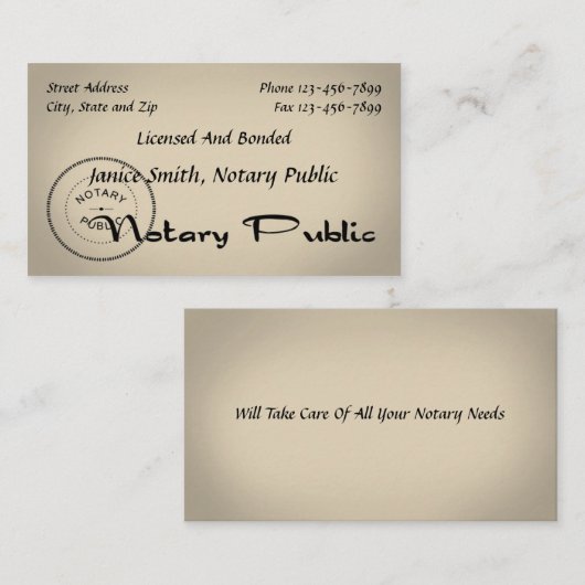 公証人公用名刺 名刺 (正面/裏面)