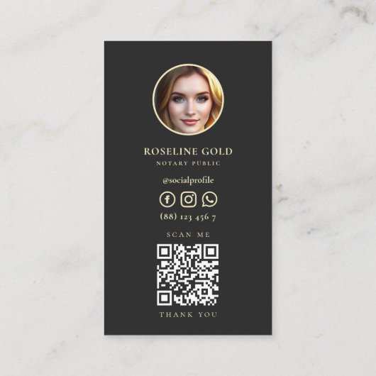 公証人公的署名エージェントコンサルタントブラック金ゴールド 名刺 (裏面)