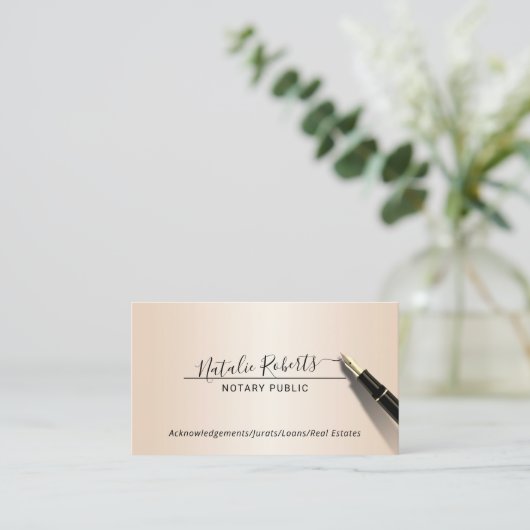 公証人公立極小文字署名アイボリー 名刺 (スタンド正面)