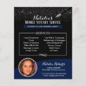 公証人公立海軍ブルーブラックグリッターカスタム写真 チラシ (正面)