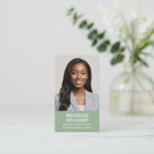 公証人公署写真QRコードグリーン 名刺 (スタンド正面)