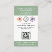 公証人公署写真QRコードグリーン 名刺 (裏面)