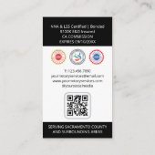 公証人公署写真QRコードブラック 名刺 (裏面)