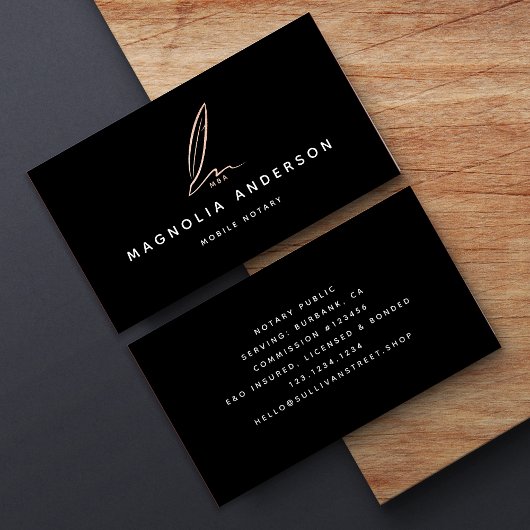 公証人公署名代理人バラ金箔クイル 名刺