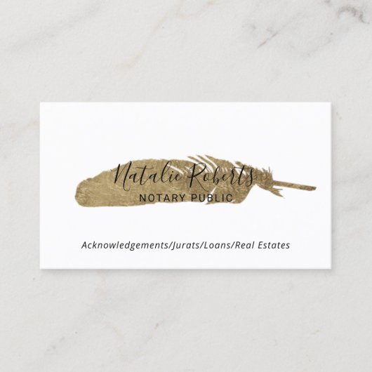 公証人公署名代理人ミニマル金ゴールドクイル 名刺 (正面)