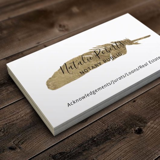 公証人公署名代理人ミニマル金ゴールドクイル 名刺