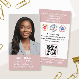 公証人公署名者写真QRコードピンク 名刺