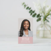 公証人公署名者写真QRコードピンク 名刺 (スタンド正面)