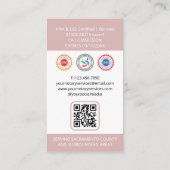 公証人公署名者写真QRコードピンク 名刺 (裏面)