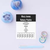 公証人公衆白黒ネーム電話サービス チラシ (シングル)