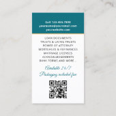 公証人公認写真QRコードティール(緑がかった色) 名刺 (裏面)