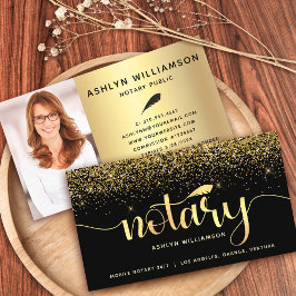 公証人写真ブラック金ゴールドグリッターローン署名業者 名刺